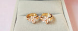 925 Silver Zircon Clover Stud Earrings Women's Gift Jewelry