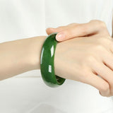 Zheru Jewelry Natural Hetian Jade Green Bracelet 54mm-64mm