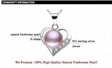 Natural Freshwater Pearl Heart Pendant 925 Silver Jewelry Women Gift