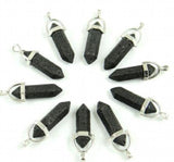 Volcanic Rock Stone Pillar Turquoises Quartz Crystal Pendant
