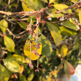 Natural Multicolored Tourmaline Gravel Earrings Crystal Healing Stone