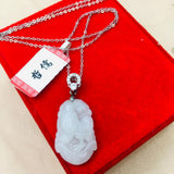 Burmese Ajadeite Zodiac Pendant with 925 Silver Necklace