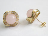 Purple/Pink Natural Jade & Crystal Women's Earrings