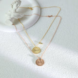 Personalized Circular Name Necklace with Birthstone-Custom Name Necklace