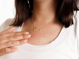 Personalized Arabic Stone Name Necklace
