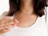 Personalized Arabic Stone Name Necklace