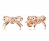 925 Silver Enchanted Crown Crystal Stud Earrings Wedding Gift