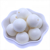 20mm Ivory Cream Loose Charms Chunky Bubblegum Solid Acrylic Beads 100Pcs