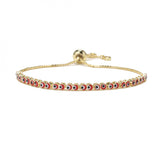 HECHENG 18K Gold Plated Eye Bracelet Enamel Adjustable for Women