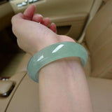 Zheru Jewelry Natural Myanmar Jadeite 54-64mm Light Green Bracelet