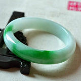 Zheru Jadeite Light Green Two-Tone Bracelet 54-64mm