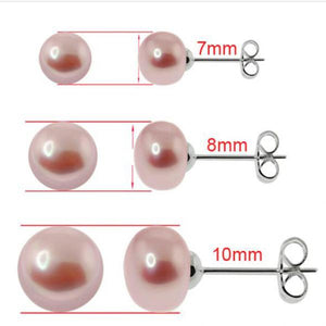 Lavender Freshwater Pearl Earrings Set of 3 Pairs 6-10MM
