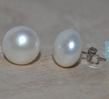 AA 8.5-9MM Natural Freshwater Pearl Earrings S925 Silver Stud