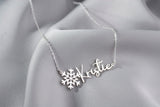Custom Snowflake Name Necklace, Stainless Steel Gift