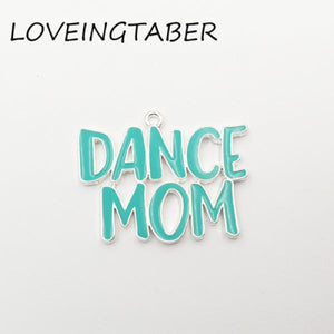 Enamel Dance Mom Silvery Pendant for Necklace Making 10pcs