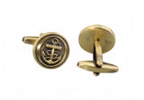Men's Anchor Round Copper Cufflinks 17mm L1780