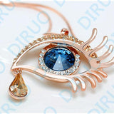 Rhinestone Peacock Tear Long Necklace for Women