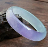 Emerald Flower Bangle Bracelet Natural Jade Violet Ladies Jewelry