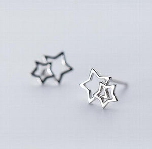 925 Silver Tiny Star Stud Earrings Gift for Girls Women