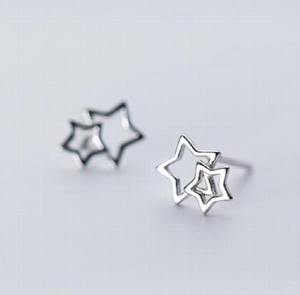 925 Silver Tiny Star Stud Earrings Gift for Girls Women