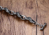 Mens Stainless Steel Biker Dragon Link Chain Bracelet 8.5'' Vintage