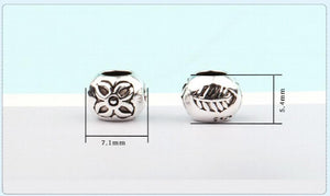 925 Silver Flower Leaf Beads Sterling Silver Jewelry Beads