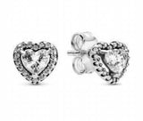 925 Silver Sparkling Heart Earrings Wedding Gift Jewelry