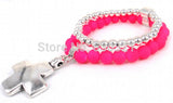 Alloy Cross Charm Glass Beads Bracelet for Women Holiday