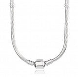 925 Sterling Silver Lobster Ball Clasp Snake Chain Necklace