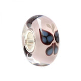 925 Silver Large Hole Butterfly Pink Glass Charm Beads