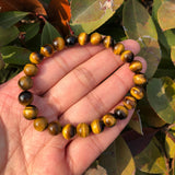 Yellow Tiger Eye Bracelet Crystal Quartz Healing Stone Jewelry