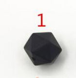 50pcs BPA Silicone Icosahedron Beads - Choose Your Style - Jewelry Bulk