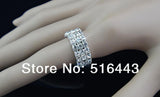 12pcs Czech Rhinestones 3rows Stretchy Women Rings A945