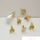 Copper Parts Flower Cap Base Support DIY Pearl Pendant Material