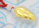 Natural A Jadeite Jade + 18K Chinese Tree Leaf Pendant Necklace