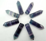 Quartz Fluorite Crystal Pillar Pendant for Jewelry Making, 8pcs
