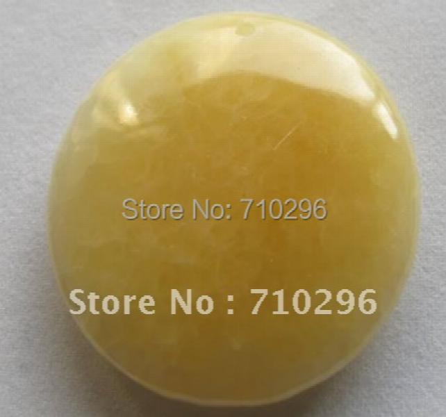 35mm Round Honey Jade Pendants for Stone Jewelry