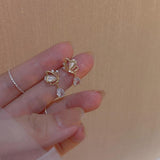 925 Sterling Silver Zircon Butterfly Stud Earrings for Women