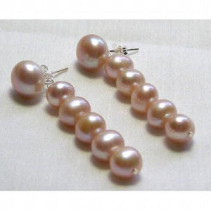 Lavender Freshwater Pearl Dangle Earrings S925 Sterling Silver Stud
