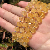 Faceted Citrine Gem Beads Column Shape Natural Yellow Crystal Loose Beads 7.5'