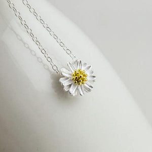 925 Silver Daisy Necklace Jewelry Wedding Gift