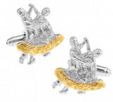 Men Cufflinks Brass Colour Dance Cuff Links