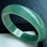 Natural Burmese Jadeite Light Green Bangle 54-62mm Princess Jewelry
