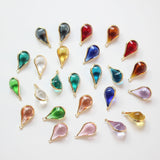 30pcs Glass Beads Water Drop Shape Copper Charms DIY Jewelry Earring/Necklace