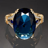 Nasiya Finger Ring with Big Aquamarine Stones