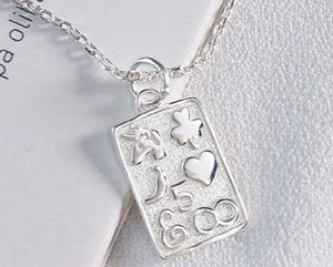 925 Silver Square Pendant Necklace Fine Jewelry