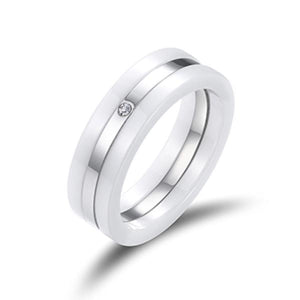 2pcs Ceramic Rings Removable Engagement Wedding Rings Female Party Jewelry