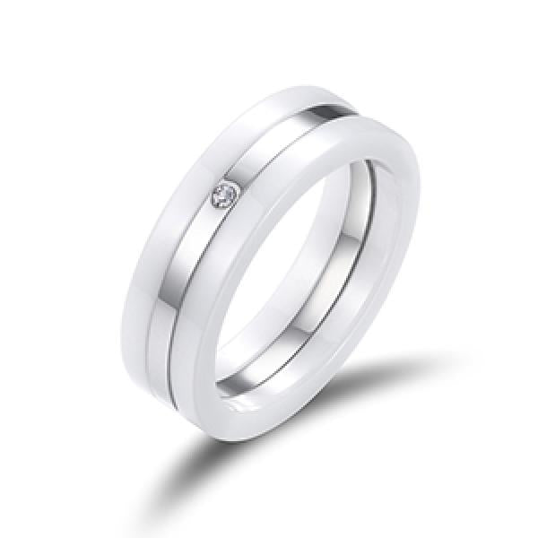 2pcs Ceramic Rings Removable Engagement Wedding Rings Female Party Jewelry