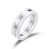 2pcs Ceramic Rings Removable Engagement Wedding Rings Female Party Jewelry