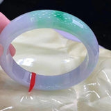 Zheru Jewelry Natural Burmese Jadeite 54mm-64mm Two-Color Bracelet